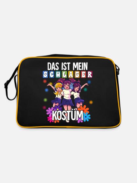 Das Ist Mein Schlager Kostüm - Retro Tasche - Schwarz/Gold - Hinten