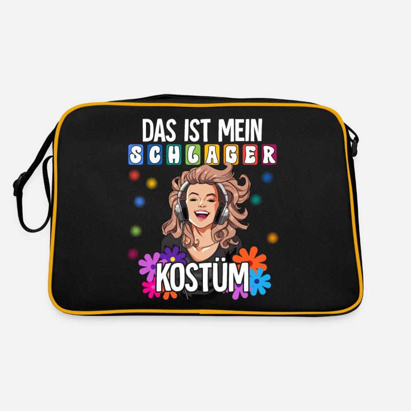 Das Ist Mein Schlager Kostüm - Retro Tasche - Schwarz/Gold