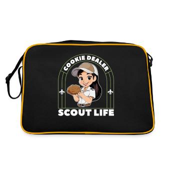 Pfadfinder Plätzchen - Retro Tasche - Schwarz/Gold - Hinten