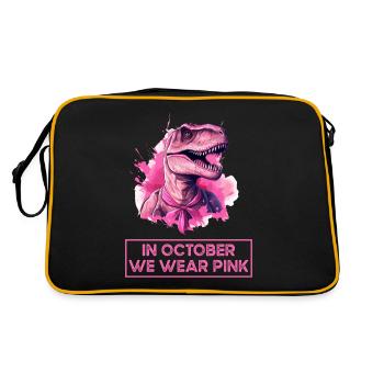 Cancer Du Sein Octobre Rose Dinosaure - Sac Retro - noir/or - Dos