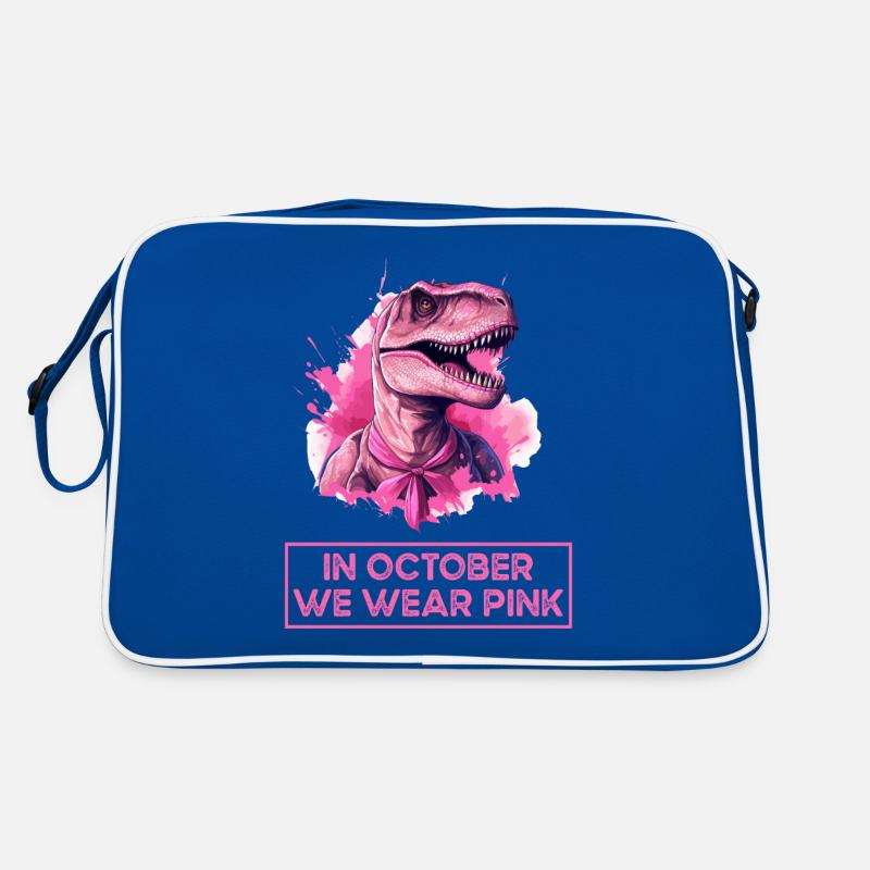 Brustkrebs Rosa Oktober Dinosaurier Retro Tasche