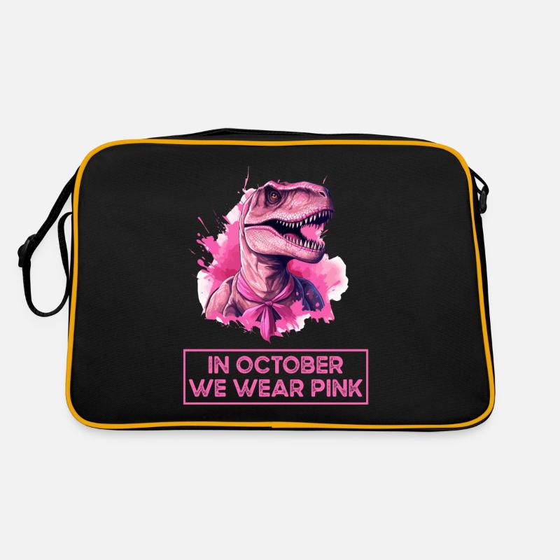 Brustkrebs Rosa Oktober Dinosaurier Retro Tasche