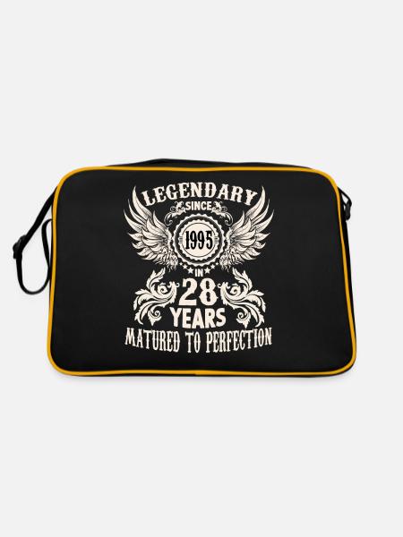 Legend 28 years birthday shirt sayings men - Retro Bag - black/gold - Back