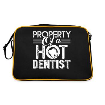 Dentist Property Of A Hot Dentist - Retro Bag - black/gold - Back