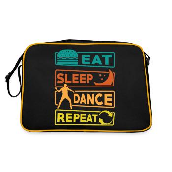 Dancing Gift Eat Sleep Dance Repeat - Retro Bag - black/gold - Back