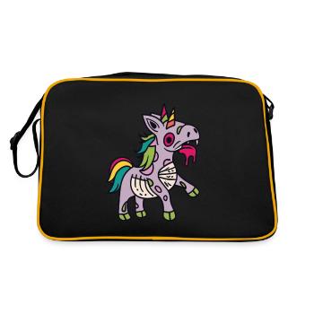 Zombiecorn Zombie Unicorn Unicorn Halloween - Retro Bag - black/gold - Back