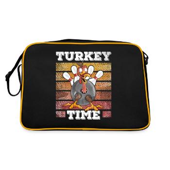 Thanksgiving Bowl Bowler Strike Pin Sport Bowling - Retro Bag - black/gold - Back