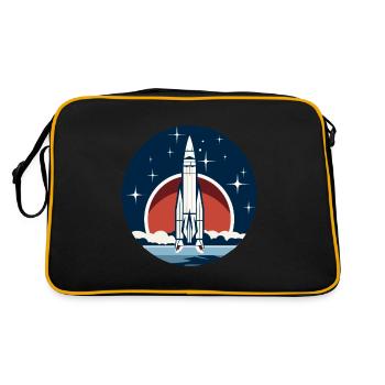 Vintage Raketen Weltraum Logo Space Rocket - Retro Bag - black/gold - Back