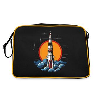 Vintage Raketen Weltraum Logo Space Rocket - Retro Bag - black/gold - Back