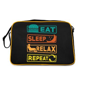 Eating, sleeping, relaxing, - Retro Bag - black/gold - Back
