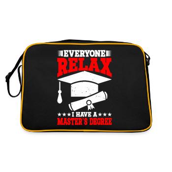 Tout le monde se détend, j’ai une maîtrise 32 - Sac Retro - noir/or - Dos