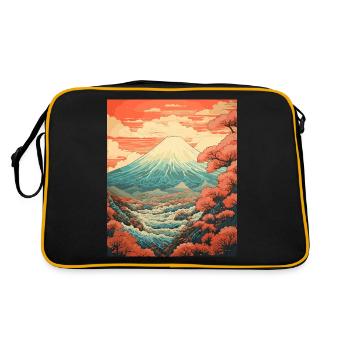 Impression d’art paysager japonais du mont Fuji - Sac Retro - noir/or - Dos