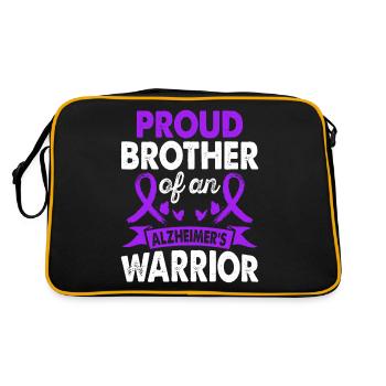 Bruder Des Alzheimer-kriegermonats Lila Band - Retro Tasche - Schwarz/Gold - Hinten