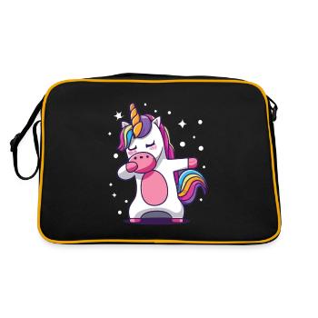 Dab Dabbing Licorne Dabbing Danse de la licorne - Sac Retro - noir/or - Dos