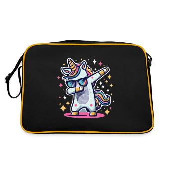 Dab Dabbing Licorne Dabbing Danse de la licorne - Sac Retro - noir/or - Dos