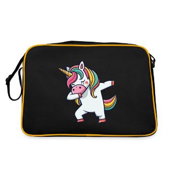 Dab Dabbing Licorne Dabbing Danse de la licorne - Sac Retro - noir/or - Dos