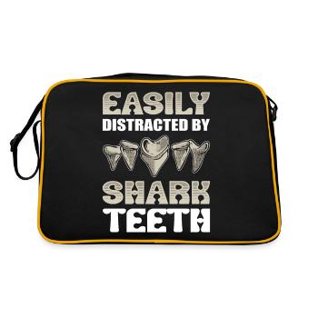 Facilement distrait par les dents de requin Dent - Sac Retro - noir/or - Dos
