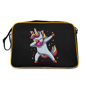 Dab Dabbing Licorne Dabbing Danse de la licorne - Sac Retro - noir/or - Dos