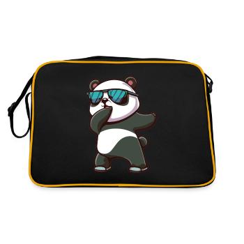 Panda Dabbing Panda Pandas Panda Baby - Retro Bag - black/gold - Back