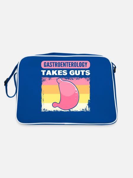 Gastroenterology Takes Guts Gastroenterologist - Retro Bag - blue/white - Back