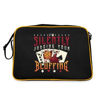 Dés de poker Je juge silencieusement vos dés Bluffing - Sac Retro - noir/or - Dos