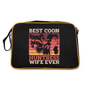 Raccoon Hunting Best Coon Huntress Wife Coon Hunt - Retro Bag - black/gold - Back