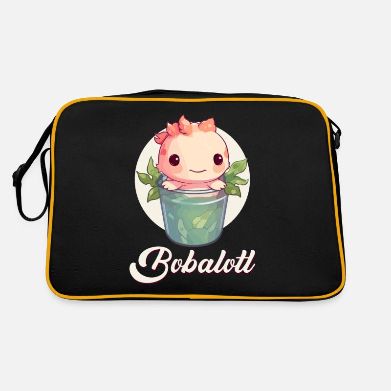 Axolotl Niedlicher Boba Bubble Tea Kawaii Retro Tasche