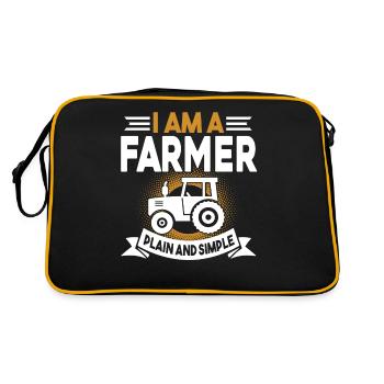 Farmer I Am A Farmer Plain And Simple - Retro Bag - black/gold - Back