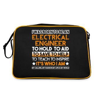 I Was Born To Be An Electrical Engineer - Retro Bag - black/gold - Back