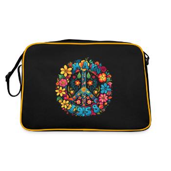 Flower Power Hippie Birthday - May 1958 - Retro Bag - black/gold - Back