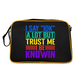 Je dis souvent « IDK » mais croyez-moi, je suis au courantdans 32 - Sac Retro - noir/or - Dos