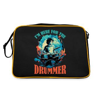 I'm Here For The Drummer 9 - Retro Tasche - Schwarz/Gold - Hinten