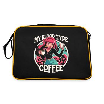 My Blood Type is Coffee - Retro Tasche - Schwarz/Gold - Hinten