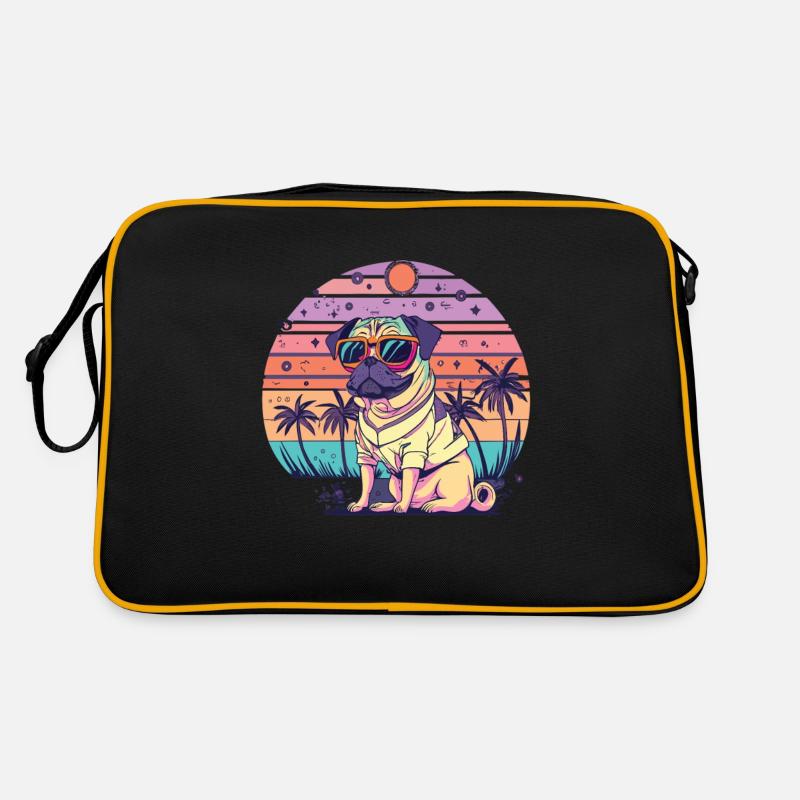 Mops Mops Hund Mops Geschenke Mops Sonnenbrille Retro Tasche