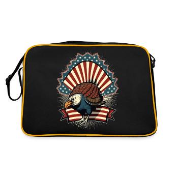 Patriotic USA Turquie Thanksgiving - Sac Retro - noir/or - Dos