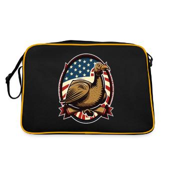 Patriotic USA Turquie Thanksgiving - Sac Retro - noir/or - Dos