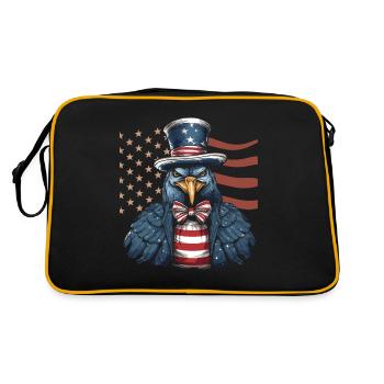 Thanksgiving American Pilgrim Turkey - Retro Bag - black/gold - Back