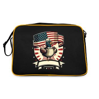 Patriotic USA Turquie Thanksgiving - Sac Retro - noir/or - Dos