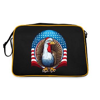 Patriotic USA Turquie Thanksgiving - Sac Retro - noir/or - Dos