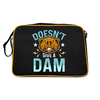 Beaver Dam Doesn't Give A Dam Loves Rodent Animals - Retro Bag - black/gold - Back