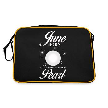 Birthstone June Pearl - Retro Bag - black/gold - Back