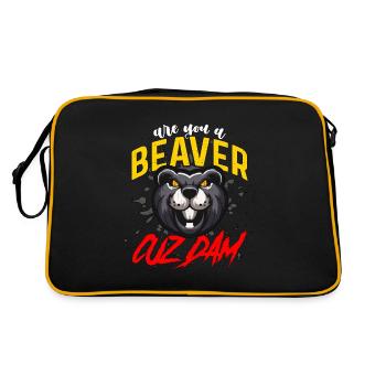Beaver Dam Are You A Beaver Cuz Dam Zoo Animals - Retro Bag - black/gold - Back