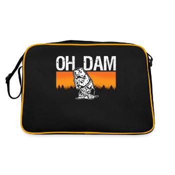 Beaver Dam Oh Dam Rodents Lover European Beaver - Retro Bag - black/gold - Back