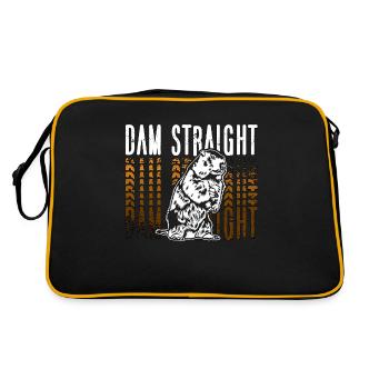 Beaver Dam Straight Rodent Animals Wild Beaver - Retro Bag - black/gold - Back