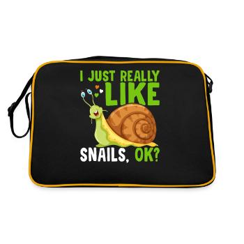 Snail lovers as well as snail owners, sluggish - Retro Bag - black/gold - Back
