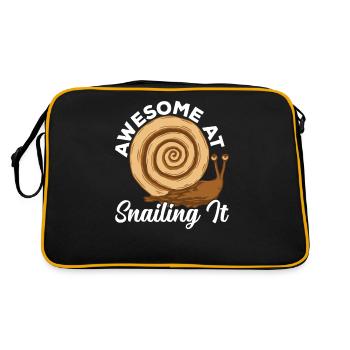 Snail Lover Snailing It Sluggish Running Jogging - Retro Bag - black/gold - Back