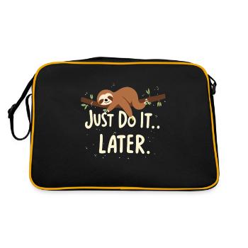 sloth sloth sayings sloth baby relax - Retro Bag - black/gold - Back