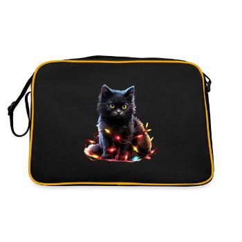 Lumières de Noël Cat Noël - Sac Retro - noir/or - Dos