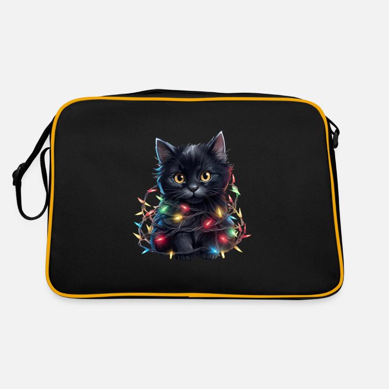 Lumières de Noël Cat Noël Sac Retro
