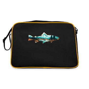 Fly Fishing Boat Fishing Trout: Retro Love - Retro Bag - black/gold - Back